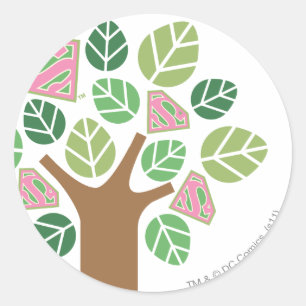 Pegatina Redonda Supergirl All Natural Tree