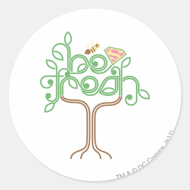 Pegatina Redonda Supergirl Be Fresh (Anverso)