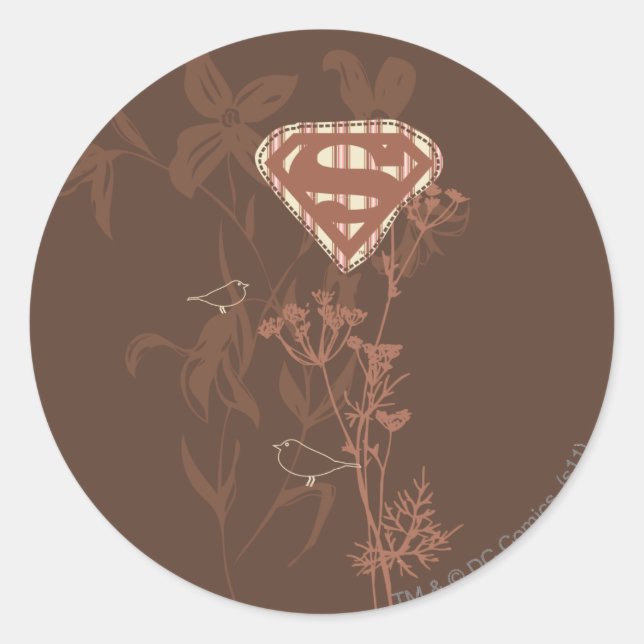 Pegatina Redonda Supergirl Brown Bird (Anverso)