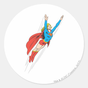 Pegatina Redonda Supergirl está alto