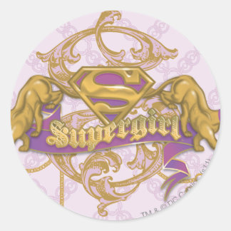 Pegatina Redonda Supergirl Golden Cat 3