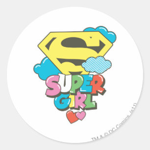 Pegatina Redonda Supergirl J-Pop 5
