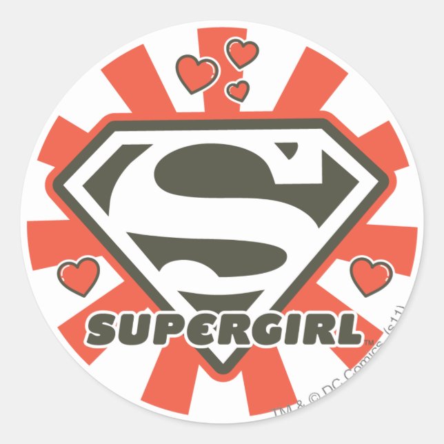 Pegatina Redonda Supergirl J-Pop 7 (Anverso)