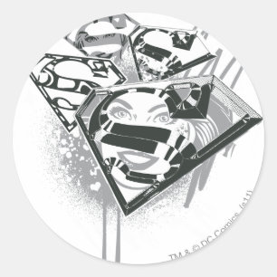 Pegatina Redonda Supergirl lo guarda 1 fresco