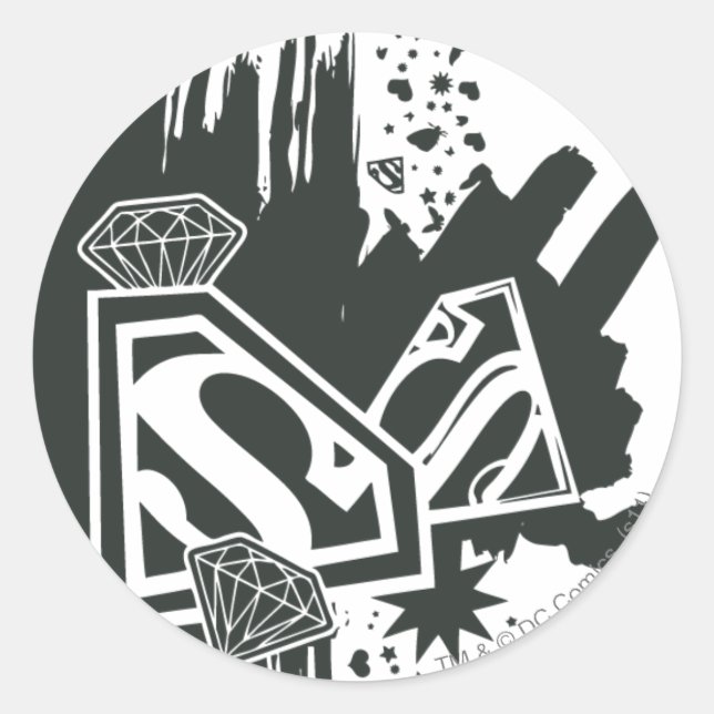 Pegatina Redonda Supergirl Manténgalo fresco 2 (Anverso)