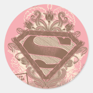 Pegatina Redonda Supergirl Metropolis Ballet Pink