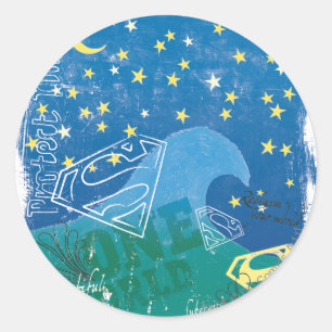 Pegatina Redonda Supergirl One World