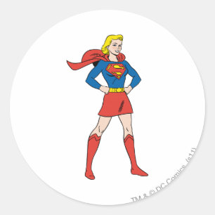 Pegatina Redonda Supergirl Pose 7