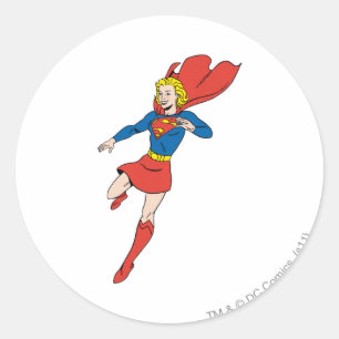 Pegatina Redonda Supergirl Pose 8