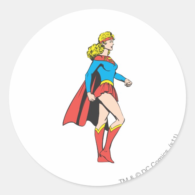 Pegatina Redonda Supergirl Profile (Anverso)