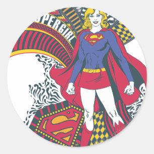 Pegatina Redonda Supergirl Random World 1