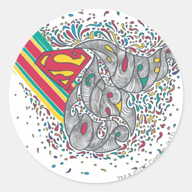 Pegatina Redonda Supergirl Random World 2 (Anverso)