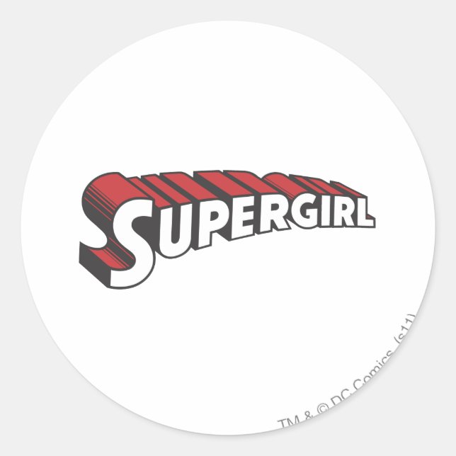 Pegatina Redonda Supergirl Red and White Logo (Anverso)