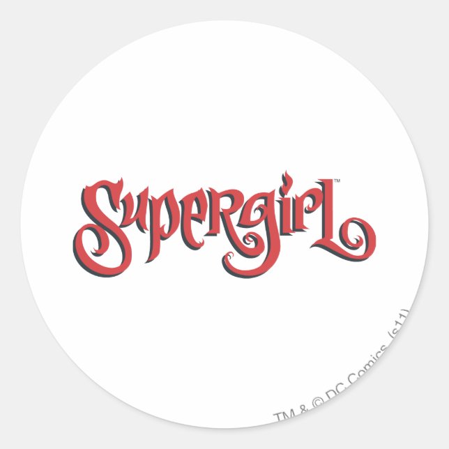 Pegatina Redonda Supergirl Red Logo (Anverso)