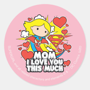 Pegatina Redonda Supergirl   Te Amo Tanto