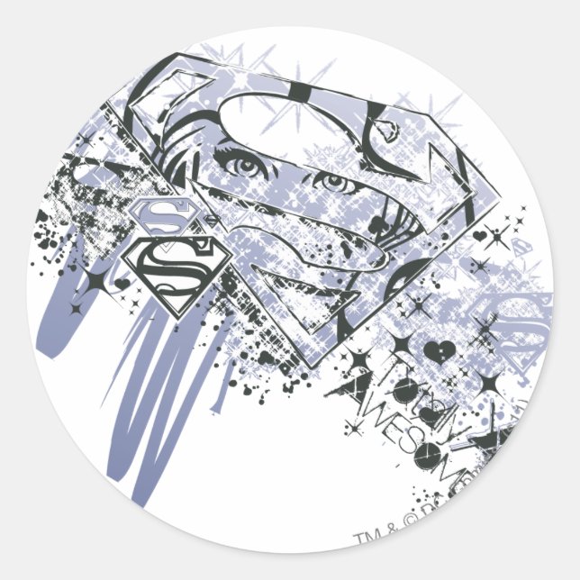 Pegatina Redonda Supergirl Totalmente Asombroso (Anverso)