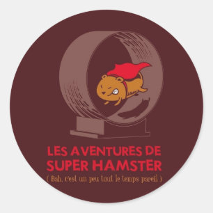 Pegatina Redonda Superhamster