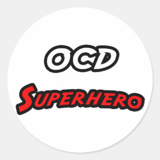 Pegatina Redonda Superhéroe de OCD