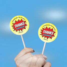 Pegatina Redonda Superheroína cómic reserva cualquier favor del cum