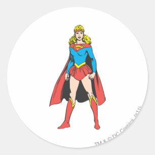 Pegatina Redonda Superigirl Stands
