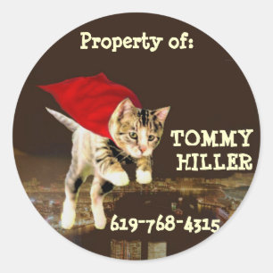 Pegatina Redonda Superkitty Personalizada