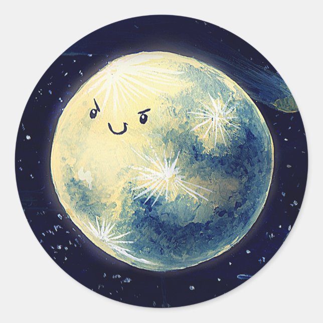 Pegatina Redonda ¡superluna! (Anverso)