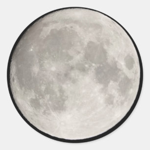 Pegatina Redonda Superluna en cielo negro
