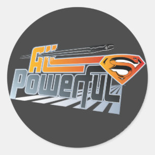 Pegatina Redonda Superman All Power