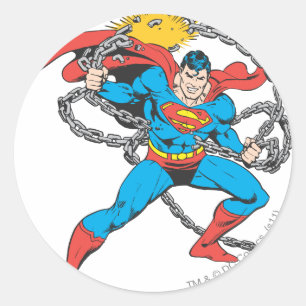 Pegatina Redonda Superman Breaks Chains 3