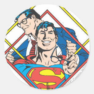 Pegatina Redonda Superman/Clark Kent