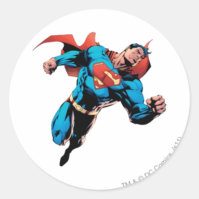 Pegatina Redonda Superman con traje (Anverso)