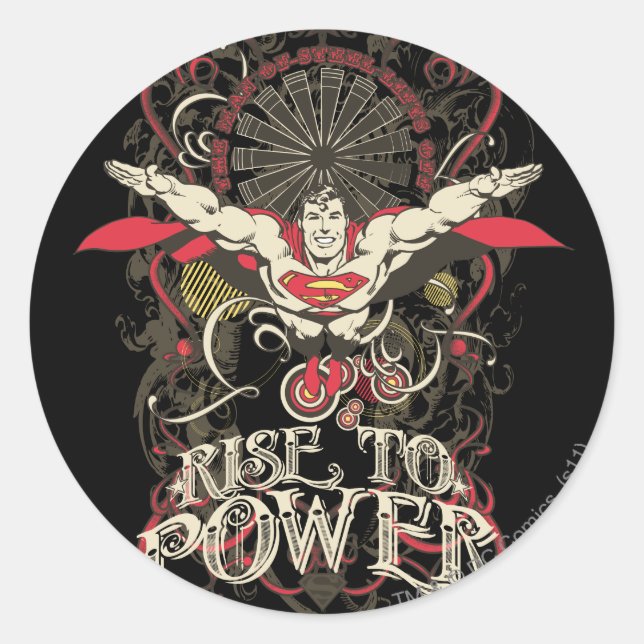 Pegatina Redonda Superman - ¡Es la hora de la presentación! Poster (Anverso)