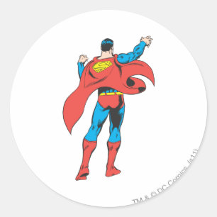Pegatina Redonda Superman From Behind