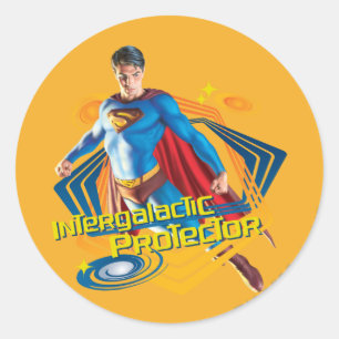 Pegatina Redonda Superman Intergalactic Protector