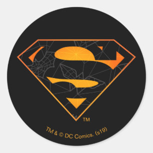 Pegatina Redonda Superman   Logo inspirado en Halloween