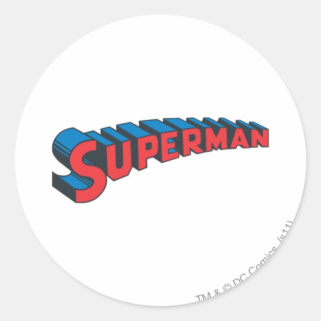 Pegatina Redonda Superman | Logotipo clásico (Anverso)