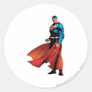 Pegatina Redonda Superman Looks Front