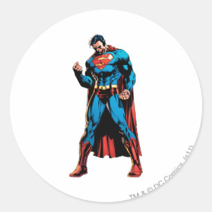 Pegatina Redonda Superman - Mano en puño