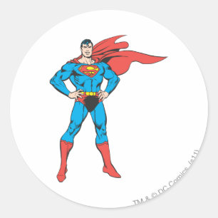 Pegatina Redonda Superman Posing