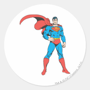 Pegatina Redonda Superman Posing 2
