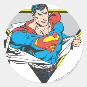 Pegatina Redonda Superman Revealed