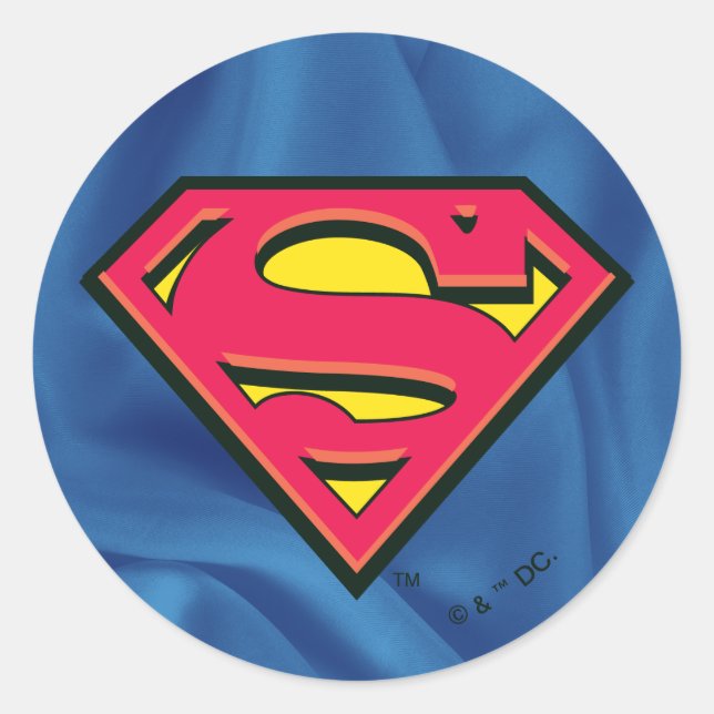 Pegatina Redonda Superman S-Shield | Classic Logo (Anverso)
