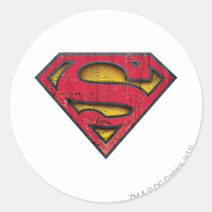 Pegatina Redonda Superman S-Shield   Logotipo con problemas