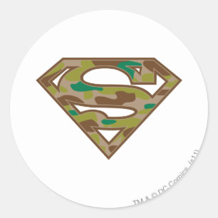 Pegatina Redonda Superman S-Shield   Logotipo de camuflaje
