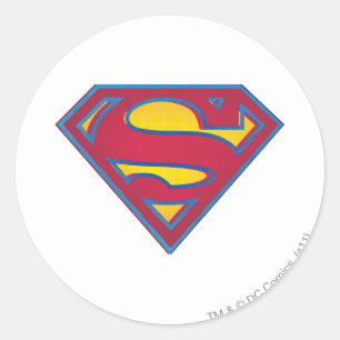 Pegatina Redonda Superman S-Shield   Logotipo de punto