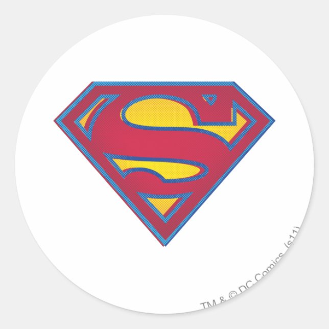 Pegatina Redonda Superman S-Shield | Logotipo de punto (Anverso)