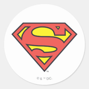 Pegatina Redonda Superman S-Shield   Logotipo de Superman
