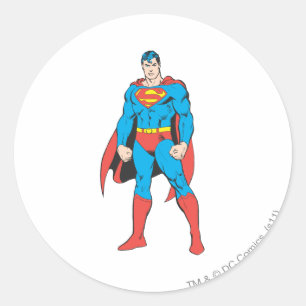 Pegatina Redonda Superman Standing