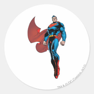 Pegatina Redonda Superman Stands Tall