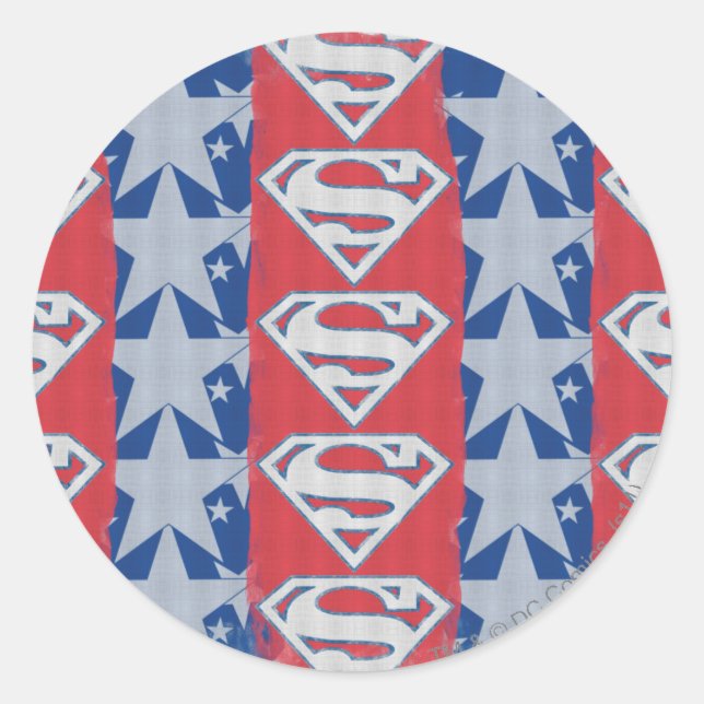 Pegatina Redonda Superman Stars and Logo (Anverso)